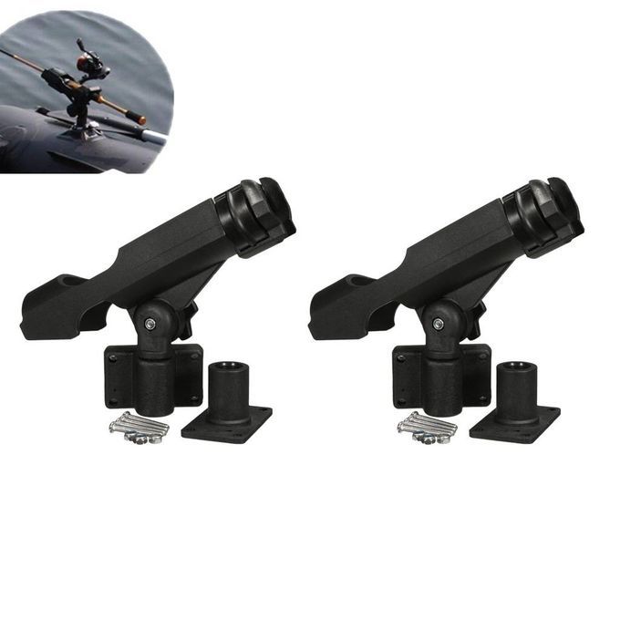 2x Adjustable Boat Kayak  Rod Holder Pole Rack Side Rail Flush