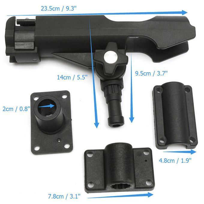 2x Adjustable Boat Kayak  Rod Holder Pole Rack Side Rail Flush