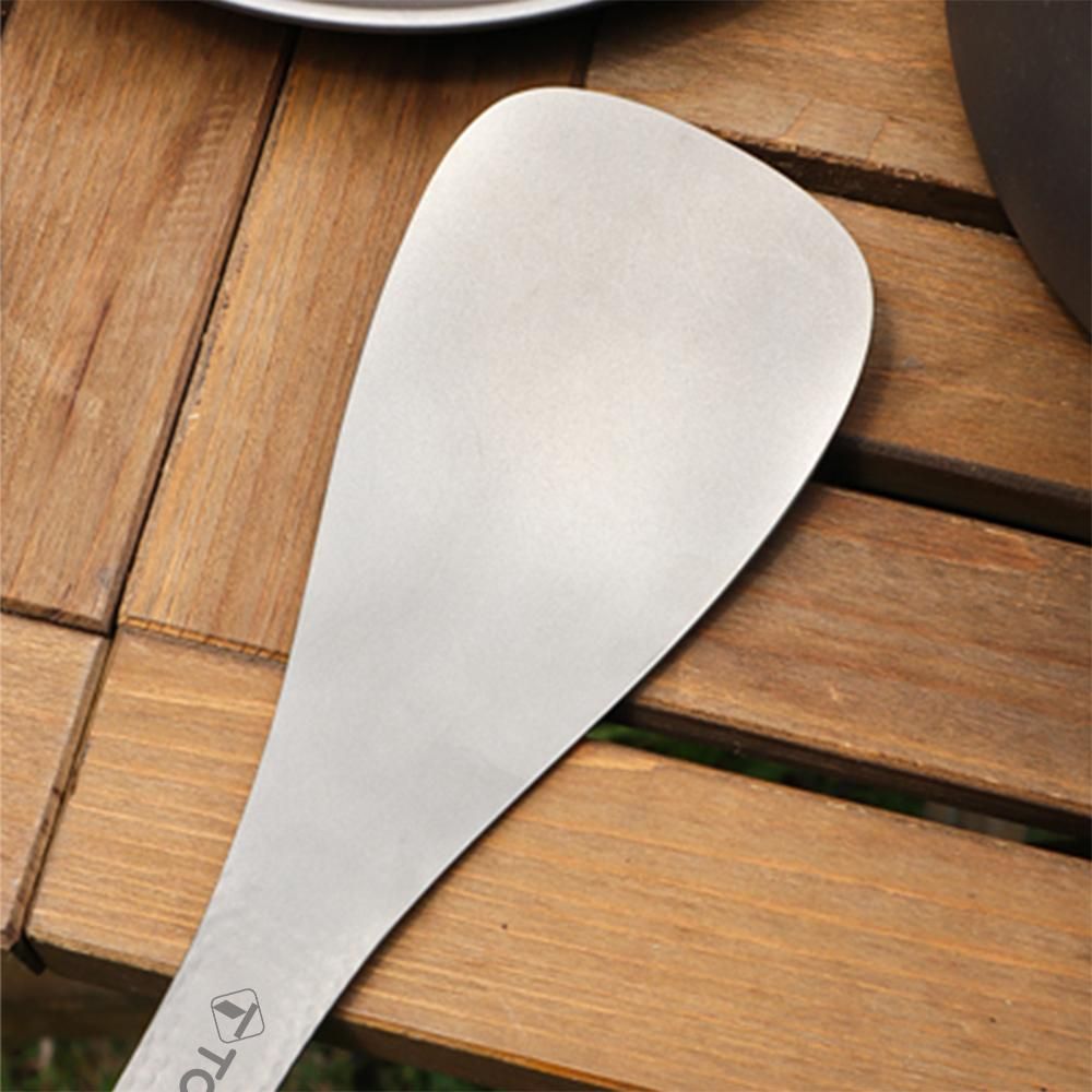 TOMSHOO Pure Titanium Rice Spoon Kitchen Household Titanium Alloy Spatula for Scooping Rice  Large Spoon for Camping and Outdoor Use