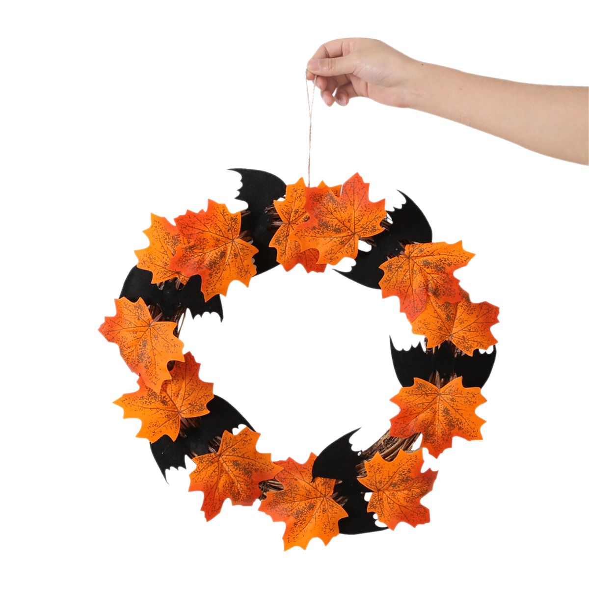 16 Inch Halloween Front Door Wreath Hanging Garland