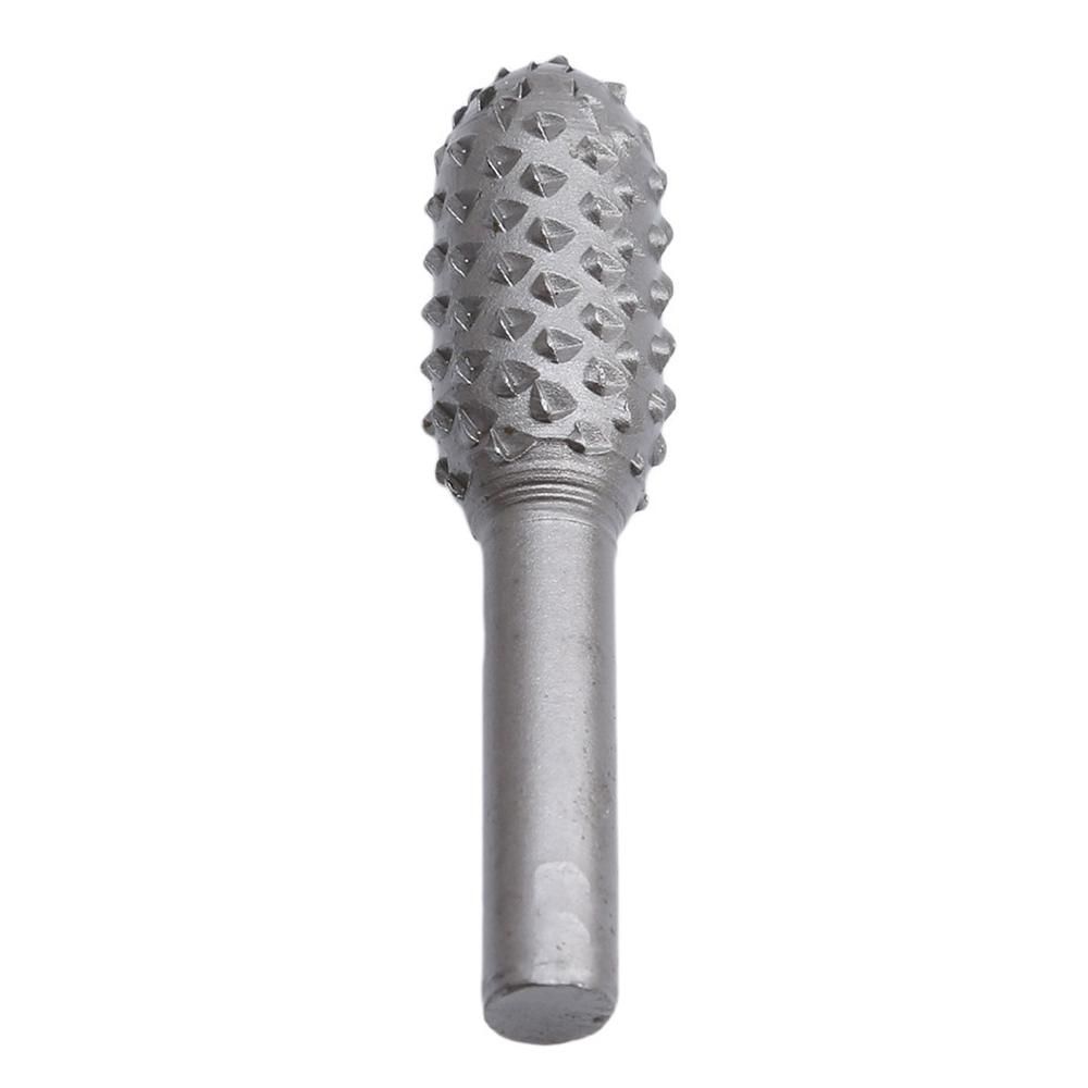 5 PCS Rotary Burr Rasp Wood Plastic Carving File Woodworking Drill Bit 1/4-inch Round Shank Chisel Embossed Deburring Polishing Grinding Head for Carpenter