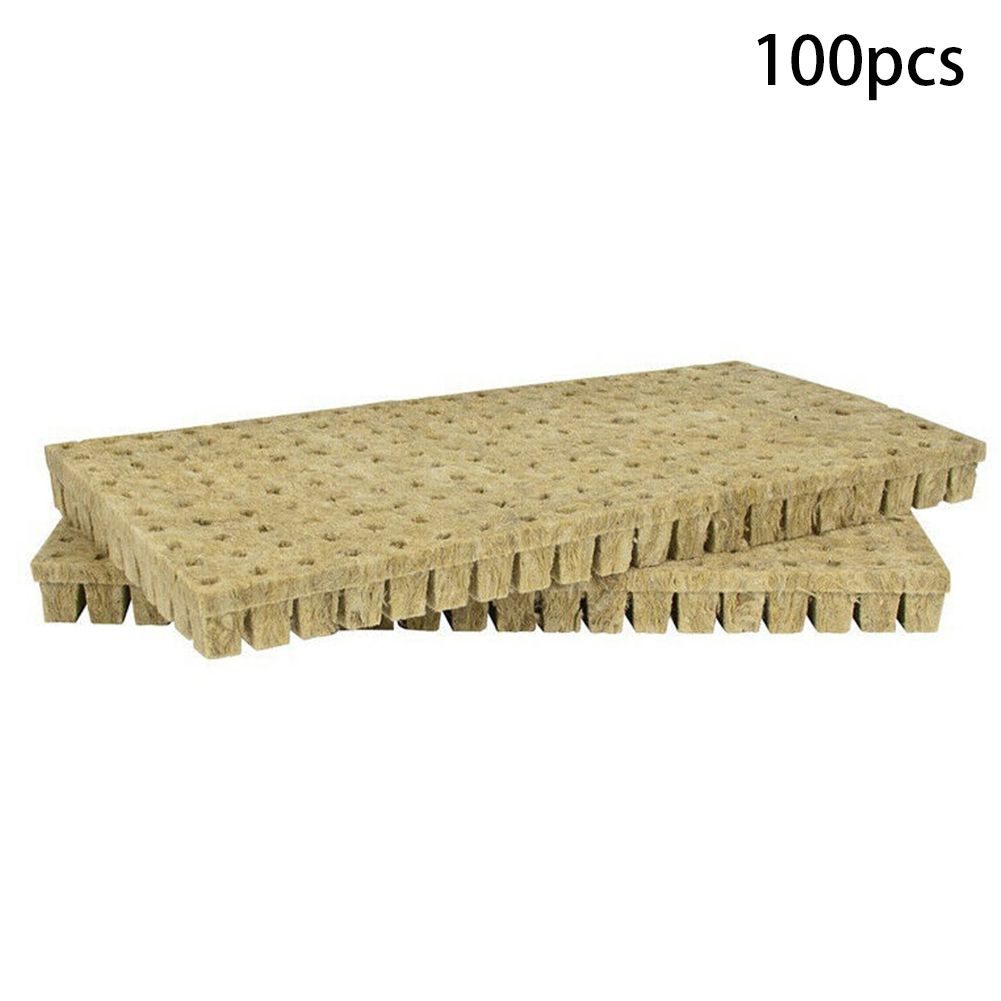 100pcs Rock Wool Cubes Compress Pot Ventilative Hydroponic Soilless Cultivation Sheet Block Propagation Seed Raising Hydroponic