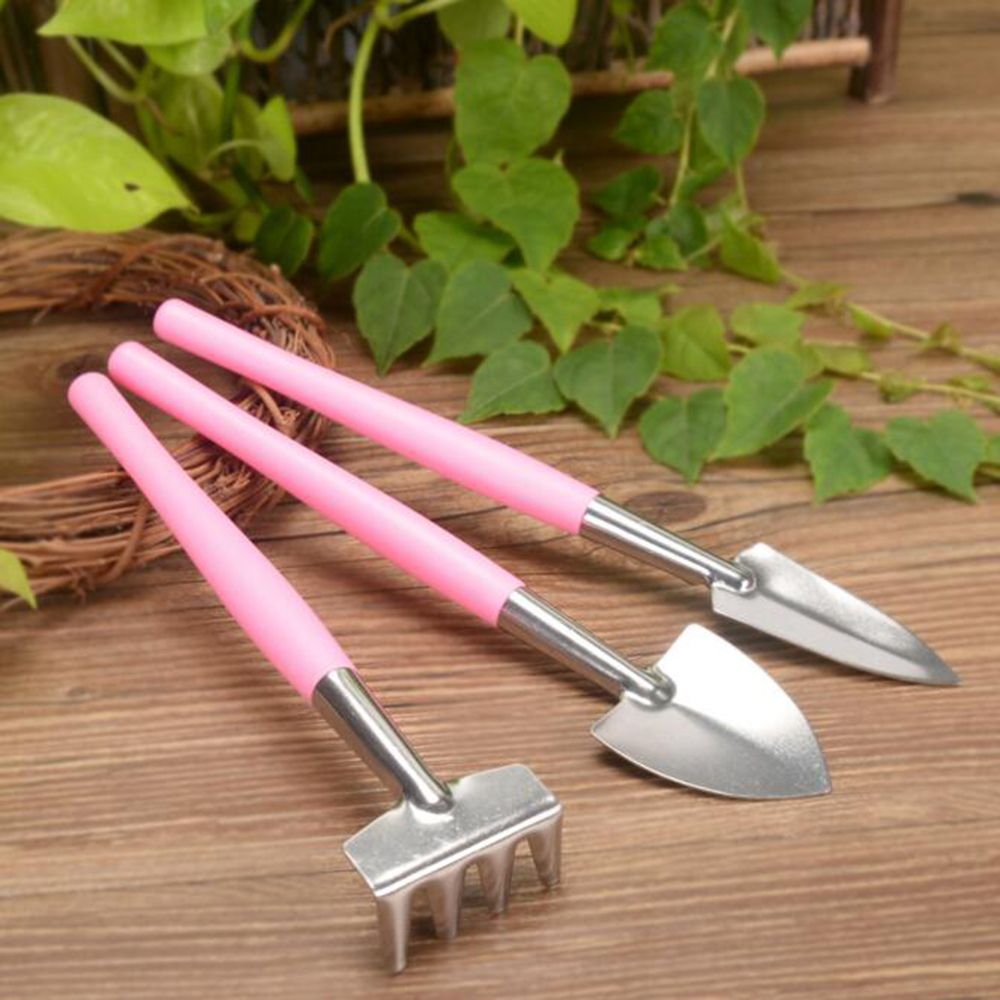 3pcslot Home Gardening Tool Set Balcony Home-grown Mini Digging Suits Shovel Rake Garden Tools Combination Pink Blue