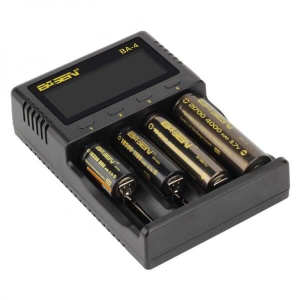 Basen BA-4 Charger LCD Screen US Plug LCD Display Charger For 26650 21700 20700 18650 18490 18350 17670 17500 16340(RCR123) 14500 10440 US Plug