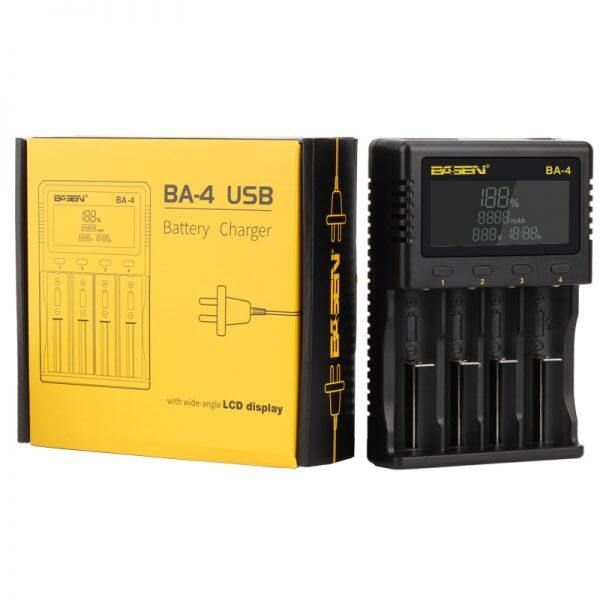 Basen BA-4 Charger LCD Screen US Plug LCD Display Charger For 26650 21700 20700 18650 18490 18350 17670 17500 16340(RCR123) 14500 10440 US Plug