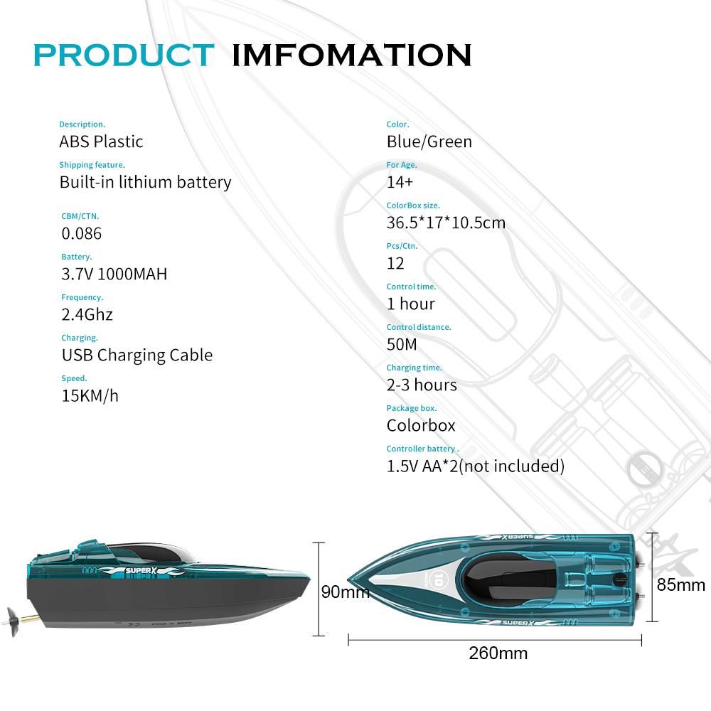 2.4GHz Remote Control Boat with LED Lights Electric Racing Boat Outdoor Pools Lakes Boat with Night Light Water Sensor Switch Low-Battery Reminder for Child Adults Gifts
