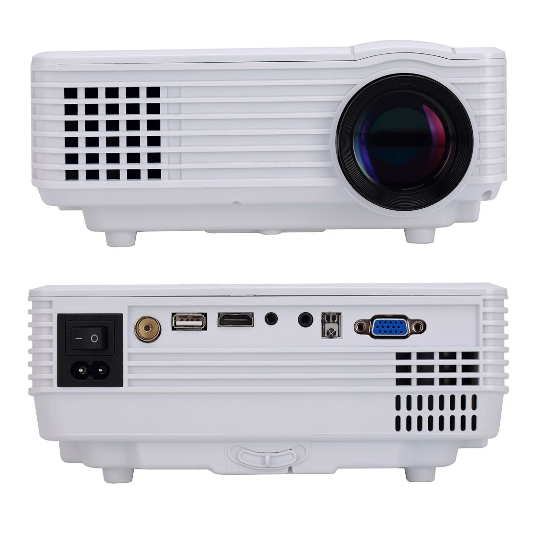 RD-805 800LM 800x480 Home Theater LED Projector With Remote Controller, Support HDMI, VGA, AV, USB Interfaces(White)