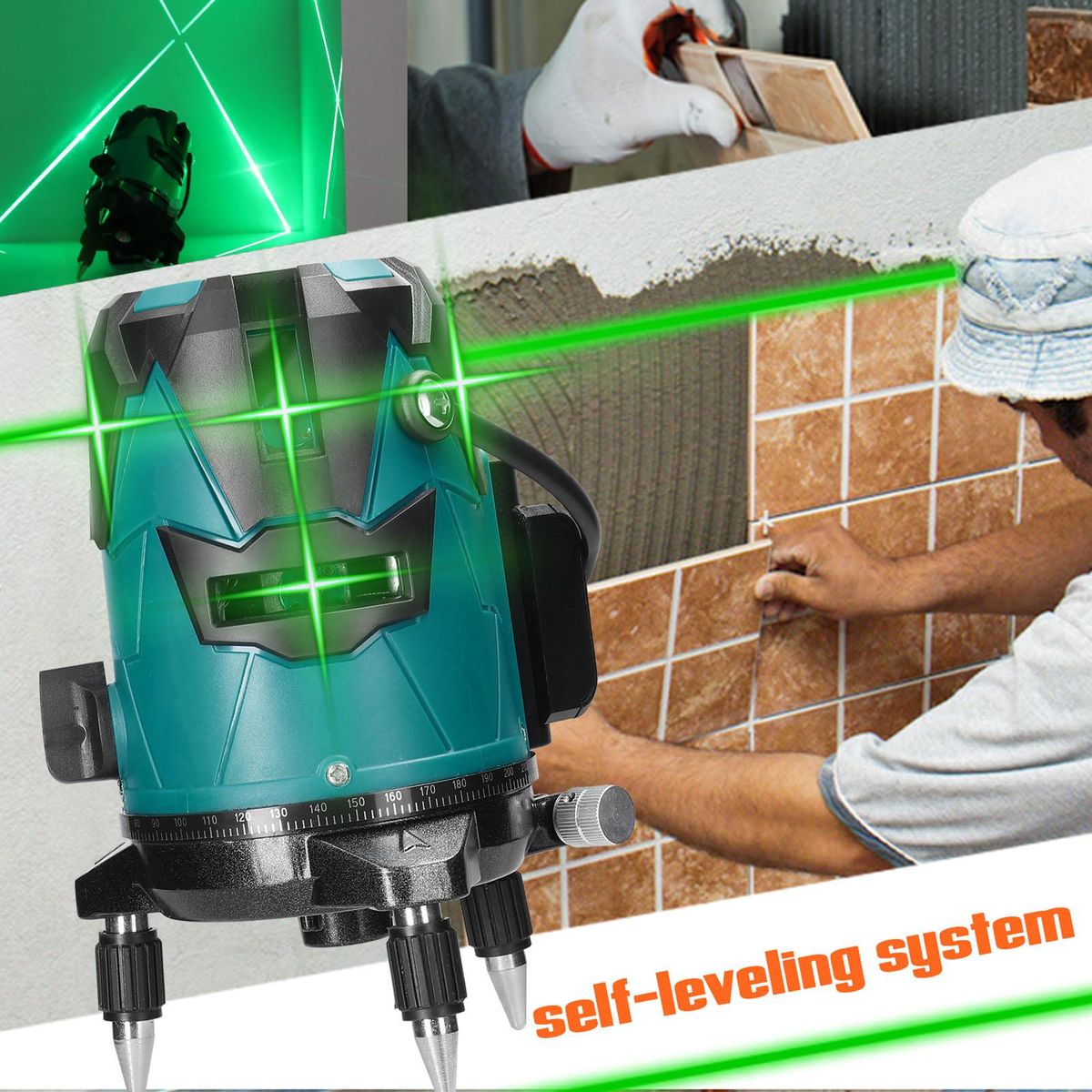 Multifunction 5 Green Lines Laser Level Measurement Tool with Vertical Horitical Straight Line for Home Improvement Construction