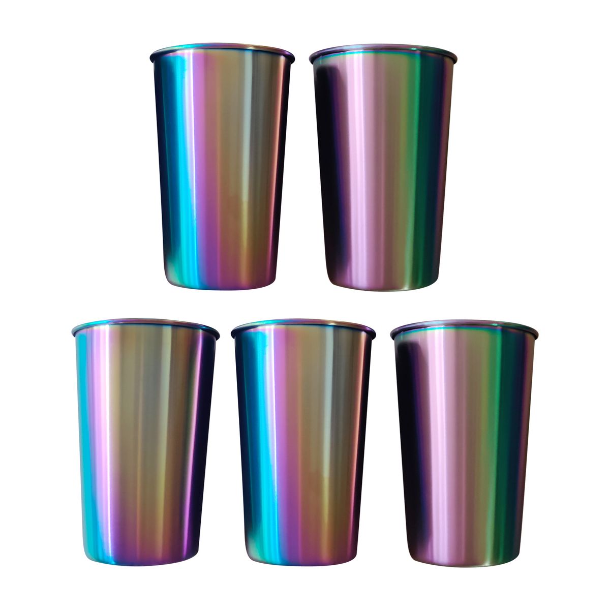 5pcs Stainless Steel Cups 500ml Capacity For Kids Adults