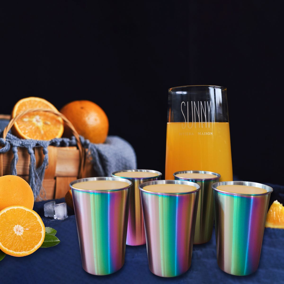 5pcs Stainless Steel Cups 500ml Capacity For Kids Adults