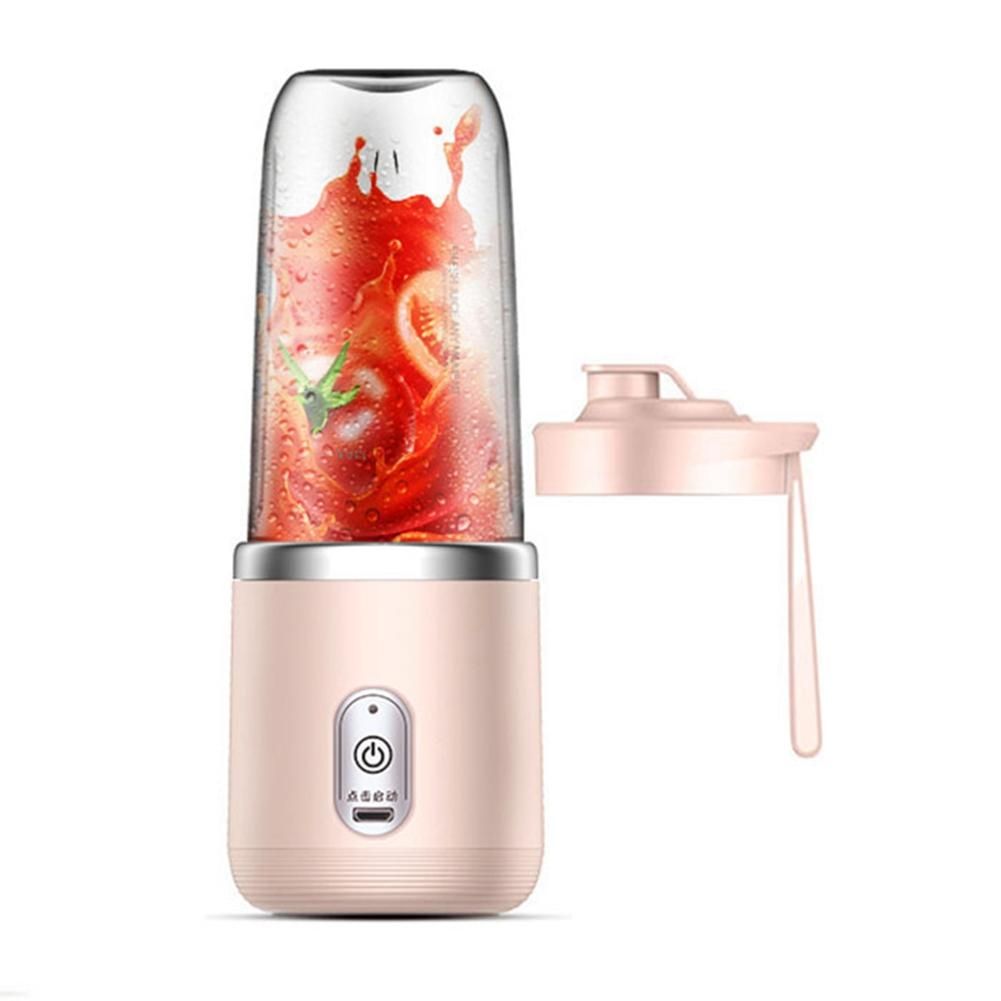 Portable Juicer Blender 400Ml Electric Fruit Juicer USB Charging Lemon Orange Fruit Juicing Cup Smoothie Blender Pink A