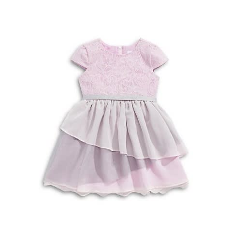 Little Girl's Sequined Lace &  Tiered Skirt Dress