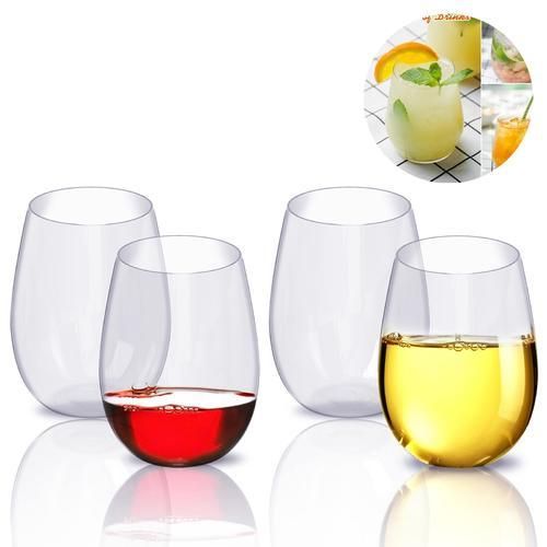 4PCS Drink Tumbler Glass  Shatterproof Unbreakable Household Water Cup High Value Wine Drink Set Whiskey Glass For Drinking Cocktails