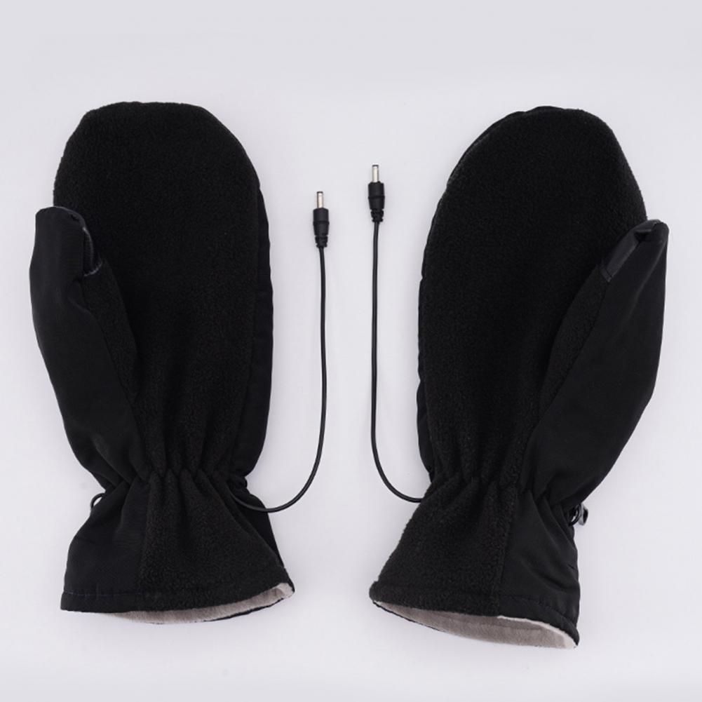 (Black)Electric Heated Gloves 1 Pair Useful Wear-resistant Gift  Women Men USB Electric Heated GRE
