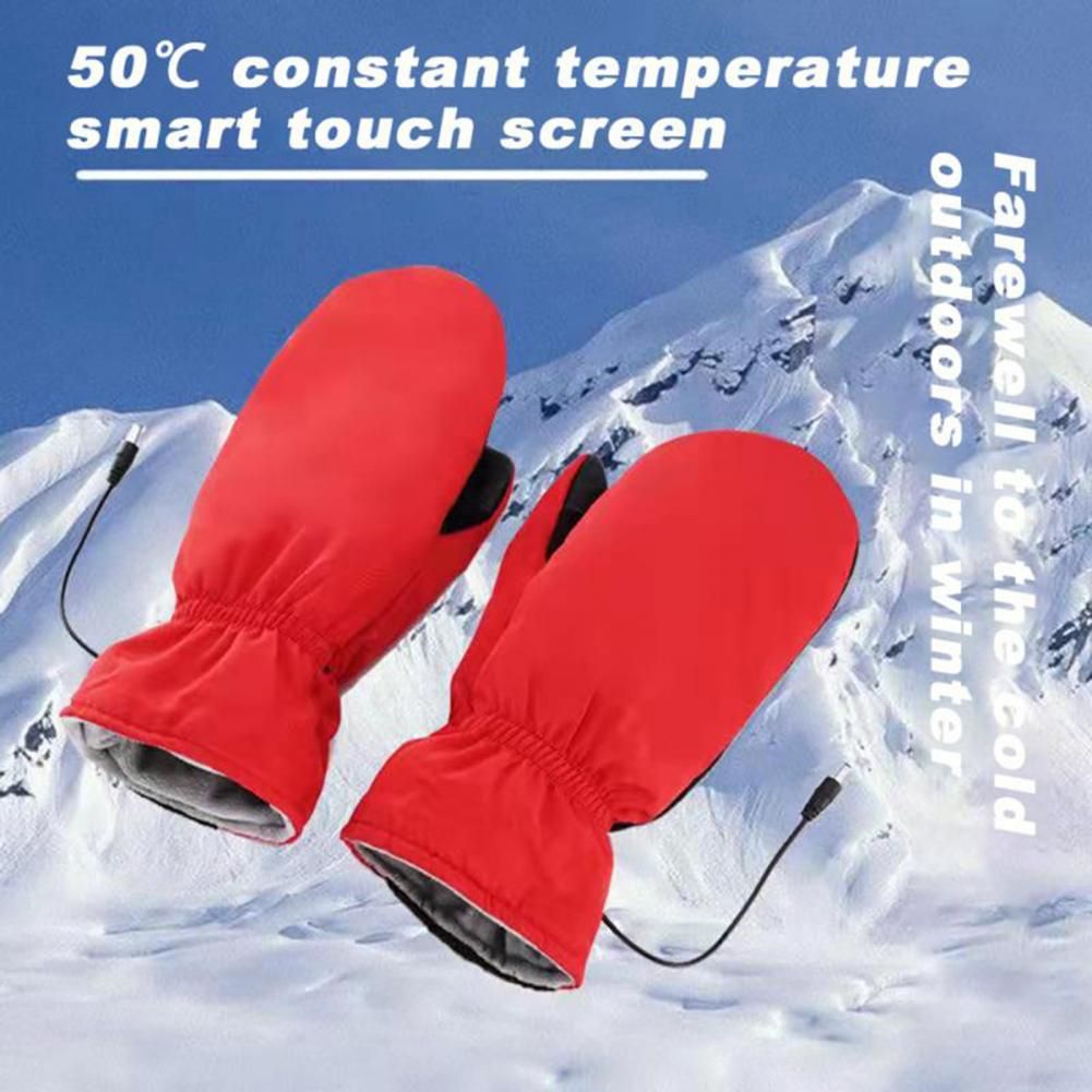 (Black)Electric Heated Gloves 1 Pair Useful Wear-resistant Gift  Women Men USB Electric Heated GRE