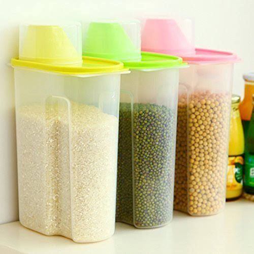 Food Storage Containers With Coloured Lids - 4 Pieces