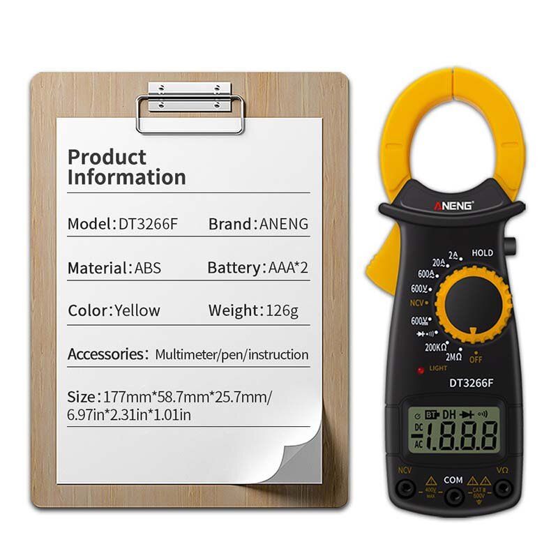 ANENG DT3266F Mini Digital Clamp Multimeter Amperemeter