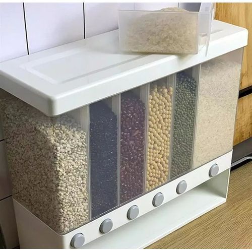 6 Sections Grain Dispenser And Food Storage Container