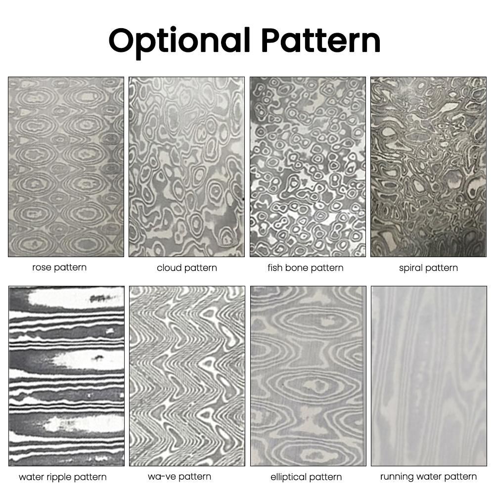 Damascus Steel Billet Patterned Steel Cutter Embryo Forging Materials Quenched Smoothed for Cutter DIY Multipurpose Material