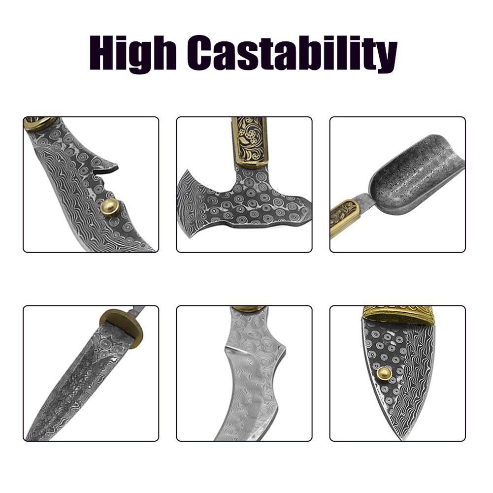 Damascus Steel Billet Patterned Steel Cutter Embryo Forging Materials Quenched Smoothed for Cutter DIY Multipurpose Material