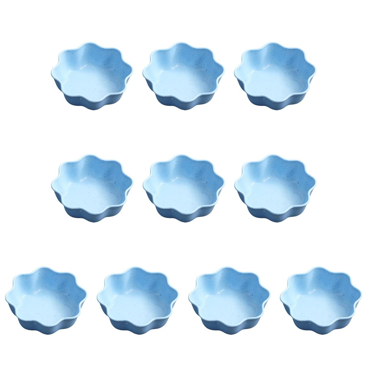 10Pcs Dipping Dish Seasoning Plate Snack Serving Plate Blue