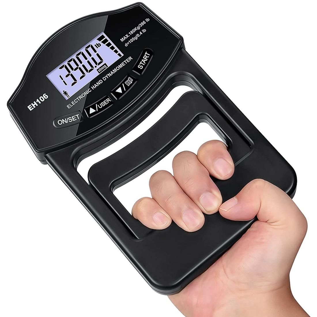 Grip Strength Tester 396Lbs180Kg Digital Hand Dynamometer Grip Strength Meter USB LCD Screen Hand Grip Dynamometer
