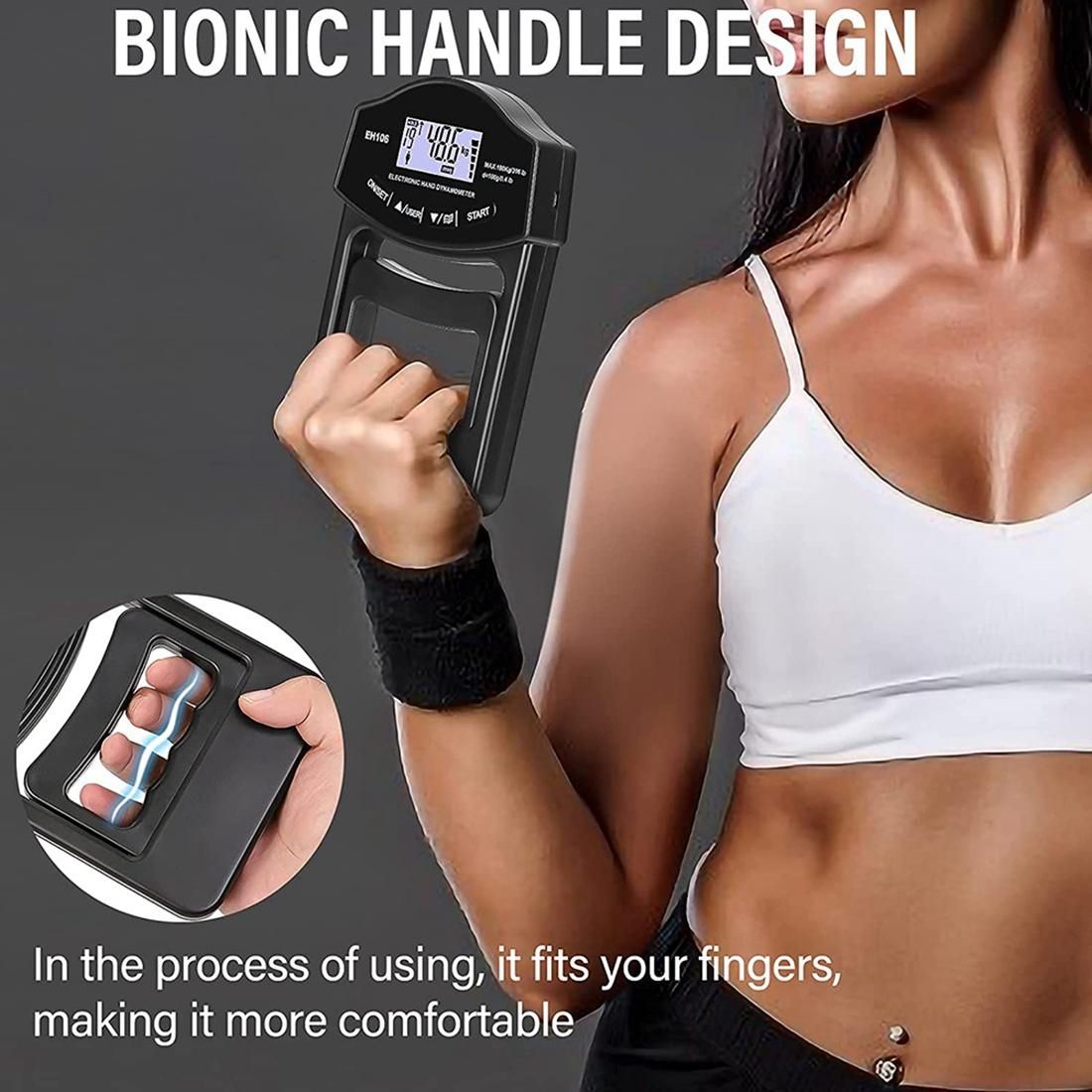 Grip Strength Tester 396Lbs180Kg Digital Hand Dynamometer Grip Strength Meter USB LCD Screen Hand Grip Dynamometer