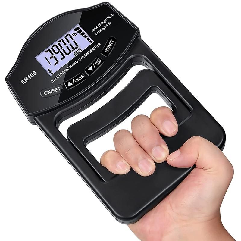 Grip Strength Tester 396Lbs180Kg Digital Hand Dynamometer Grip Strength Meter USB LCD Screen Hand Grip Dynamometer