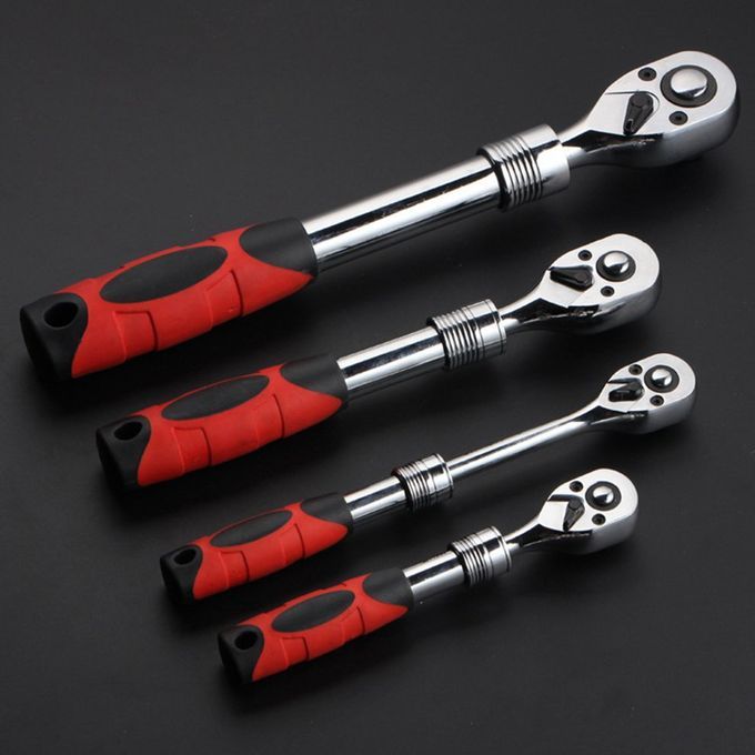Rat Het So Ket Wren H Tool Fast  Agon  Asing Automobile Repair Large Medium Small Flying Teles Opi  Rat Het Wren H-red Black Silver-1/2 Telescopic Ratchet 12.5MM
