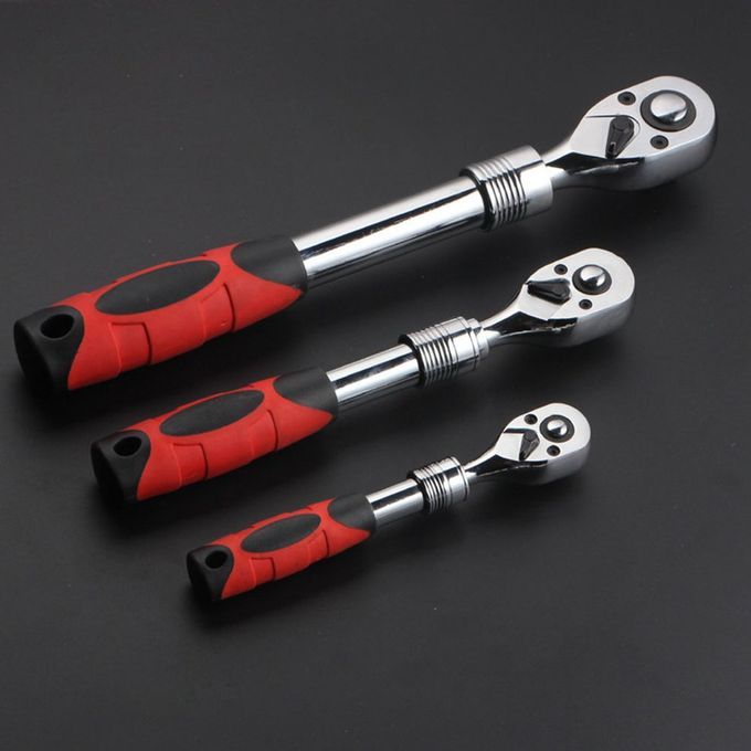 Rat Het So Ket Wren H Tool Fast  Agon  Asing Automobile Repair Large Medium Small Flying Teles Opi  Rat Het Wren H-red Black Silver-1/2 Telescopic Ratchet 12.5MM