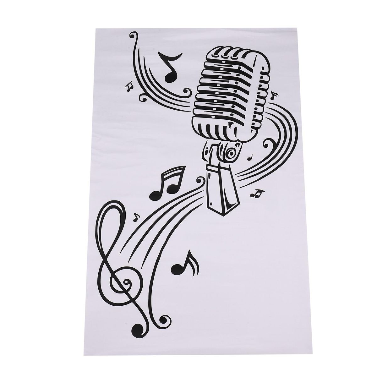 Microphone Music Note Wall Art Musical Notes Sticker For Ktv Bar Background Home Decorations