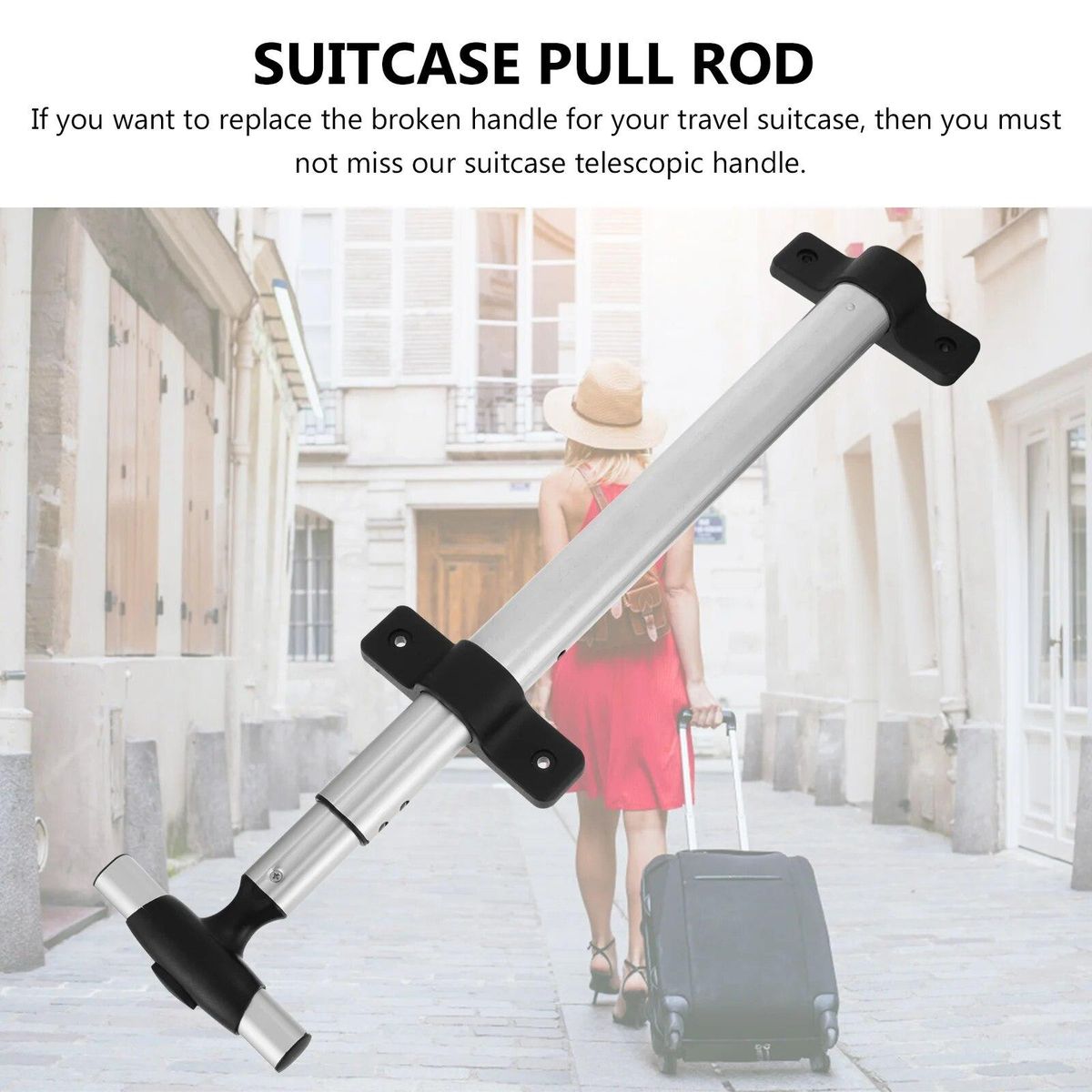 Handle Luggage Suitcase Rod Telescopicreplacement Out Case Repair Trolley Travel Parts Drag Telescoping Accessory Part