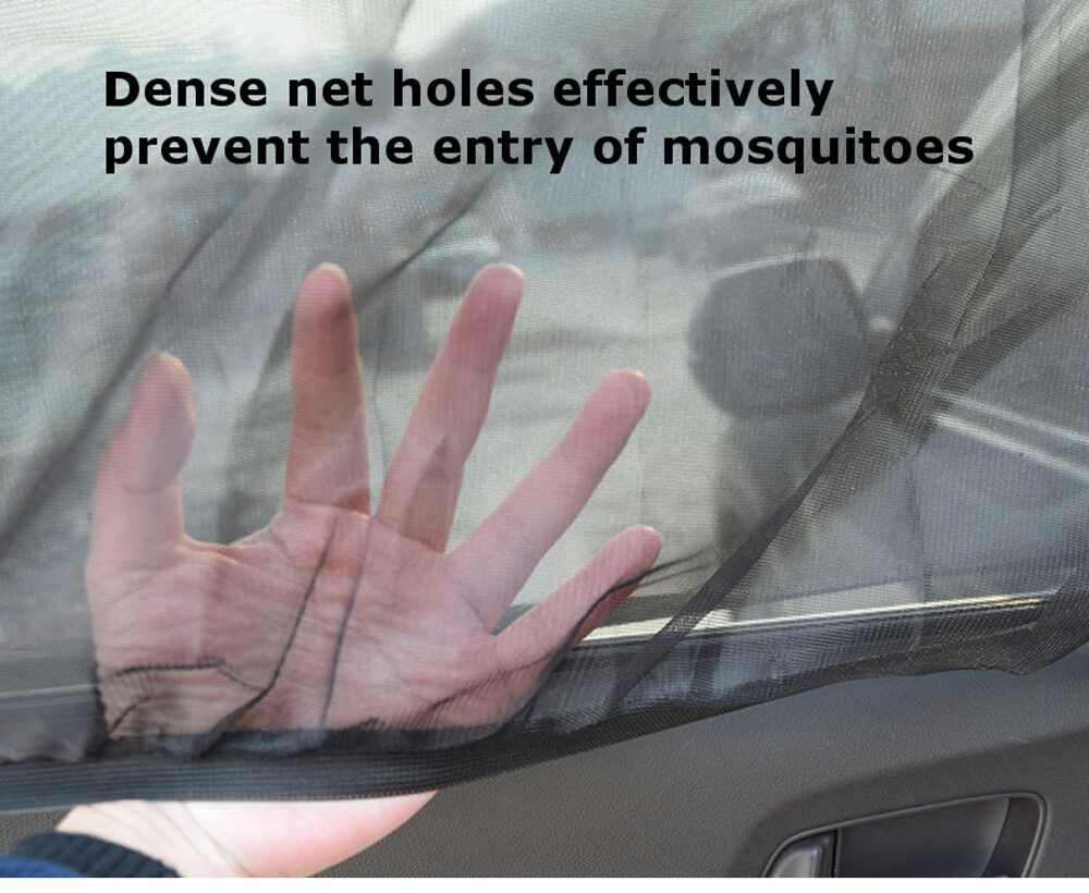 2Pcs Car Window Sunshade Curtains Anti-Mosquito Net Sun Protection Visor Screen Mesh SUV