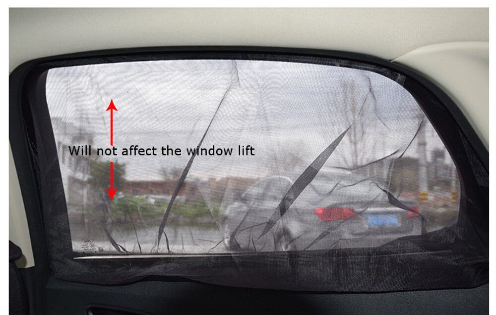 2Pcs Car Window Sunshade Curtains Anti-Mosquito Net Sun Protection Visor Screen Mesh SUV