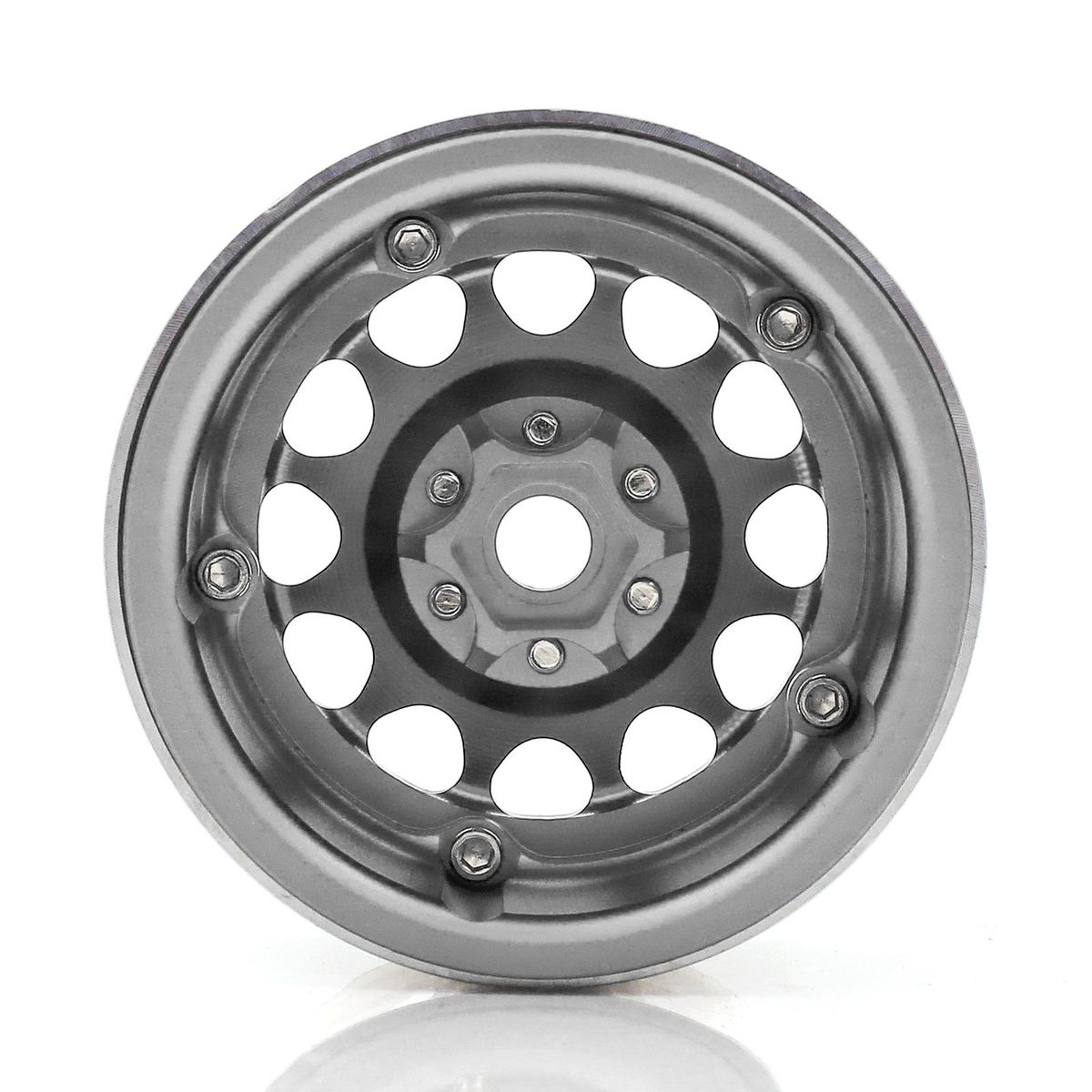 Aluminum Alloy Wheel Rim Beadlock Silvery Wheel Rims Hub 4pcs 2.2inch 65*36mm  Replacement for Trax4 Trax6 Axial Scx10 Rr10 Wraith Yeti  1/8 1/10 Remote Control Car