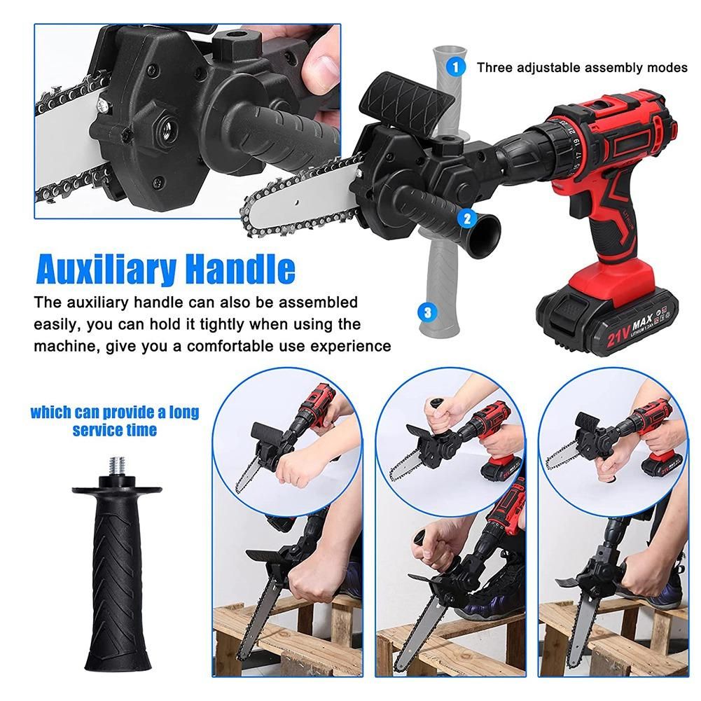 Electric Drill Converter Into Electric Saw with 4 Inch Chain