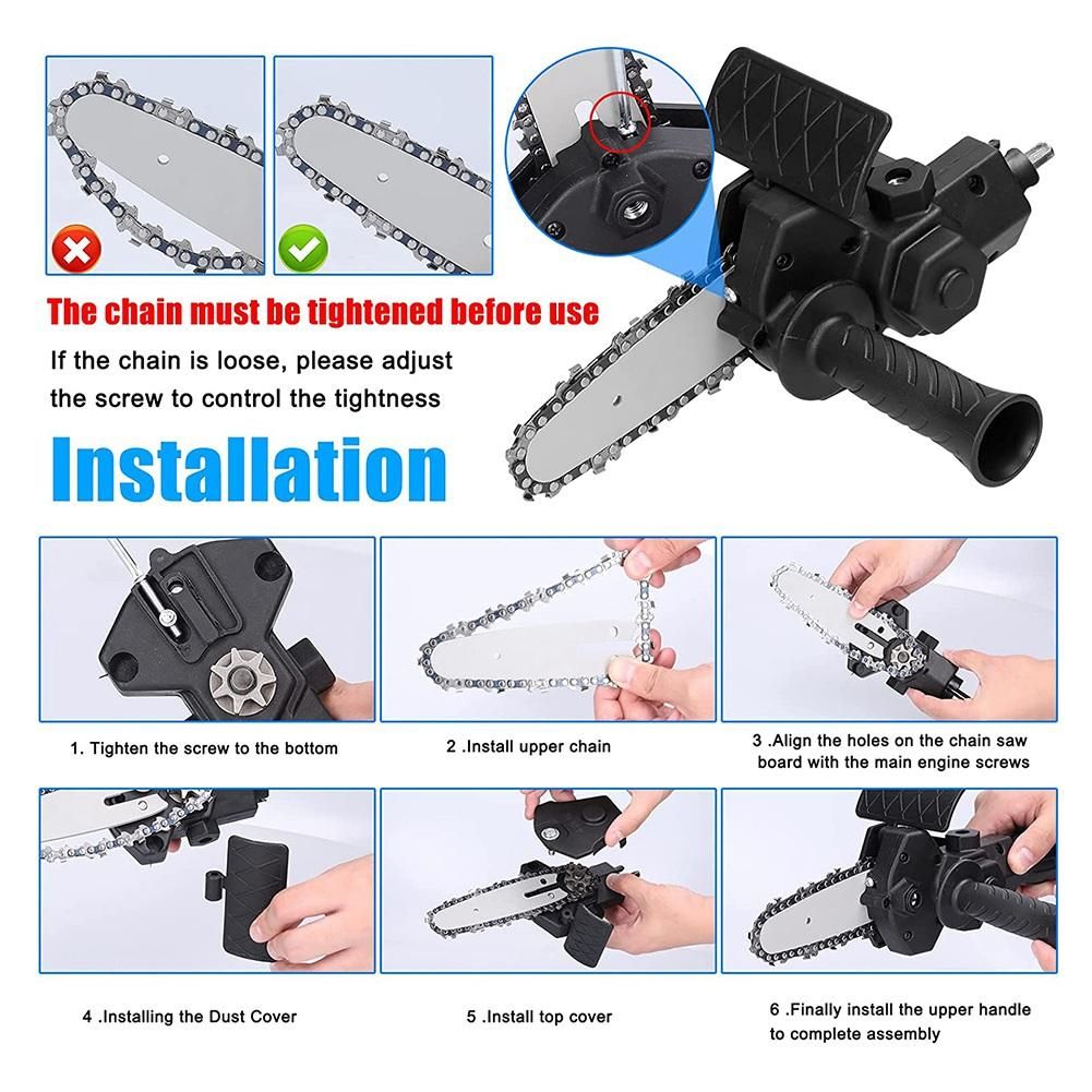 Electric Drill Converter Into Electric Saw with 4 Inch Chain