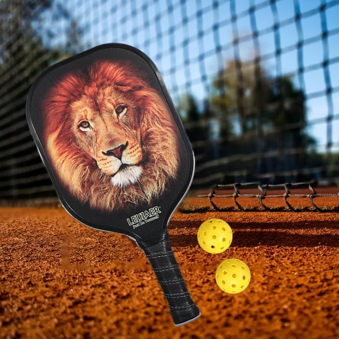 Pickleball Paddles 1 Racket Carbon Fiber Face For Beginner Sports Lion