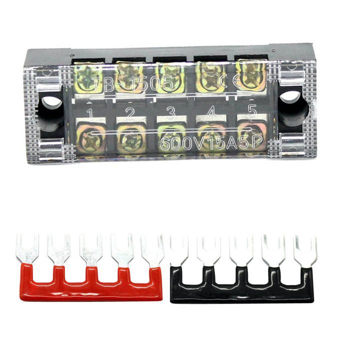 Dual Row 5Positions Screw Barrier Terminal Blocks Strip Connector 600V