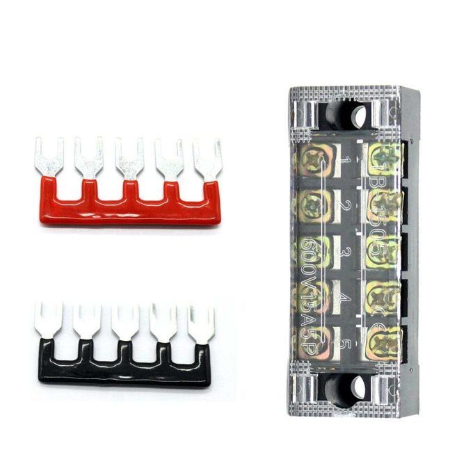Dual Row 5Positions Screw Barrier Terminal Blocks Strip Connector 600V