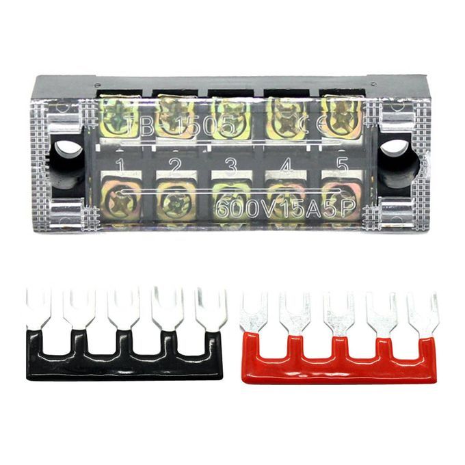 Dual Row 5Positions Screw Barrier Terminal Blocks Strip Connector 600V