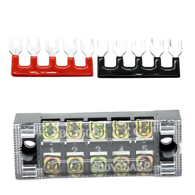 Dual Row 5Positions Screw Barrier Terminal Blocks Strip Connector 600V