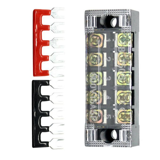 Dual Row 5Positions Screw Barrier Terminal Blocks Strip Connector 600V