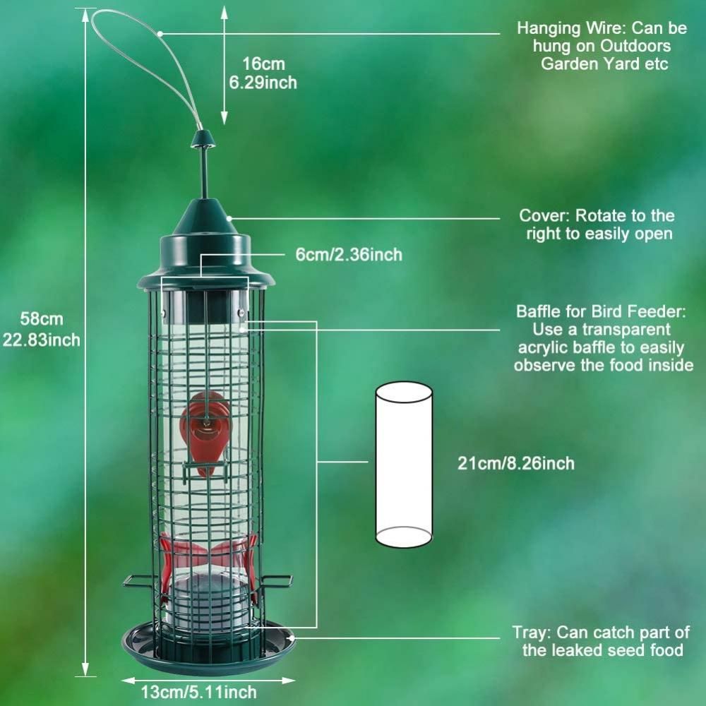 Metal Birdfeeder Squirrel Bird Feeder With 4 Feeding