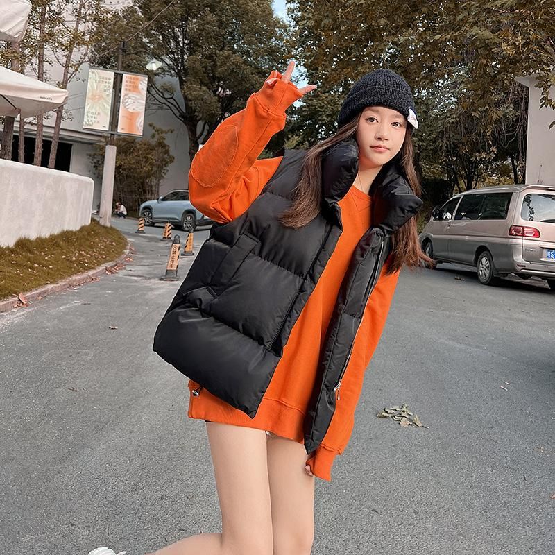 Women's Vest 2022 Autumn/Winter New Korean Version Loose Versatile Down Cotton Vest Tank Top Over