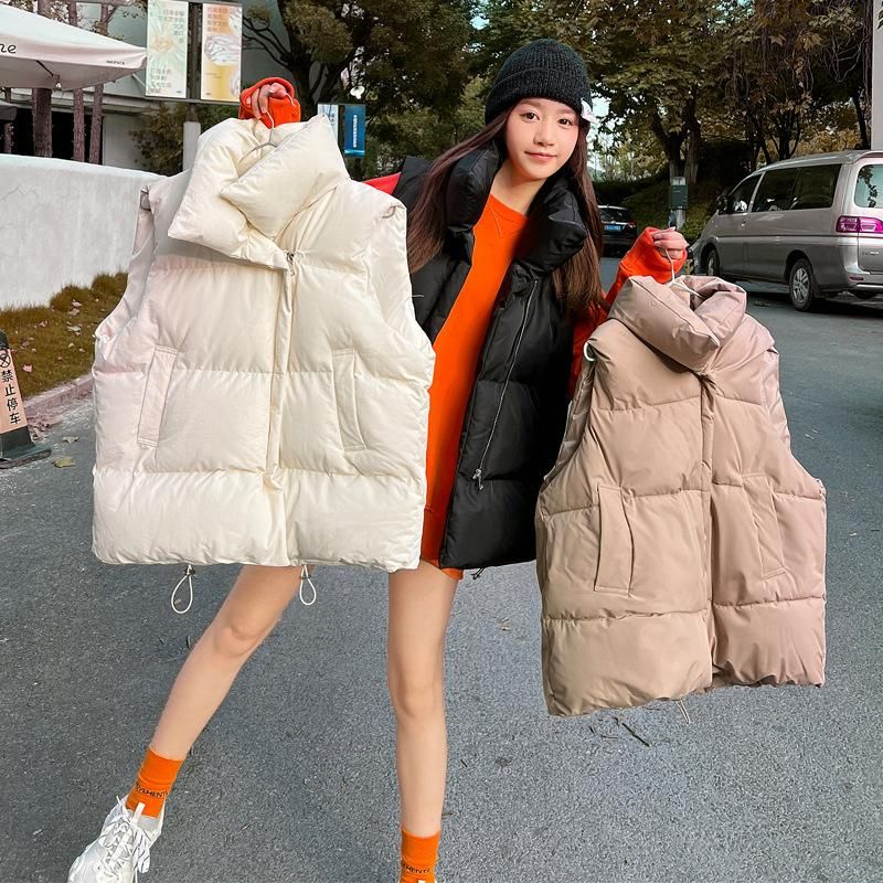 Women's Vest 2022 Autumn/Winter New Korean Version Loose Versatile Down Cotton Vest Tank Top Over