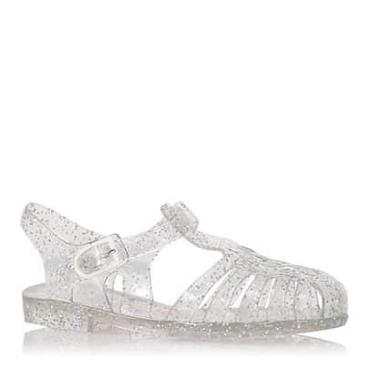 Glitter-effect Jelly Sandals - Silver