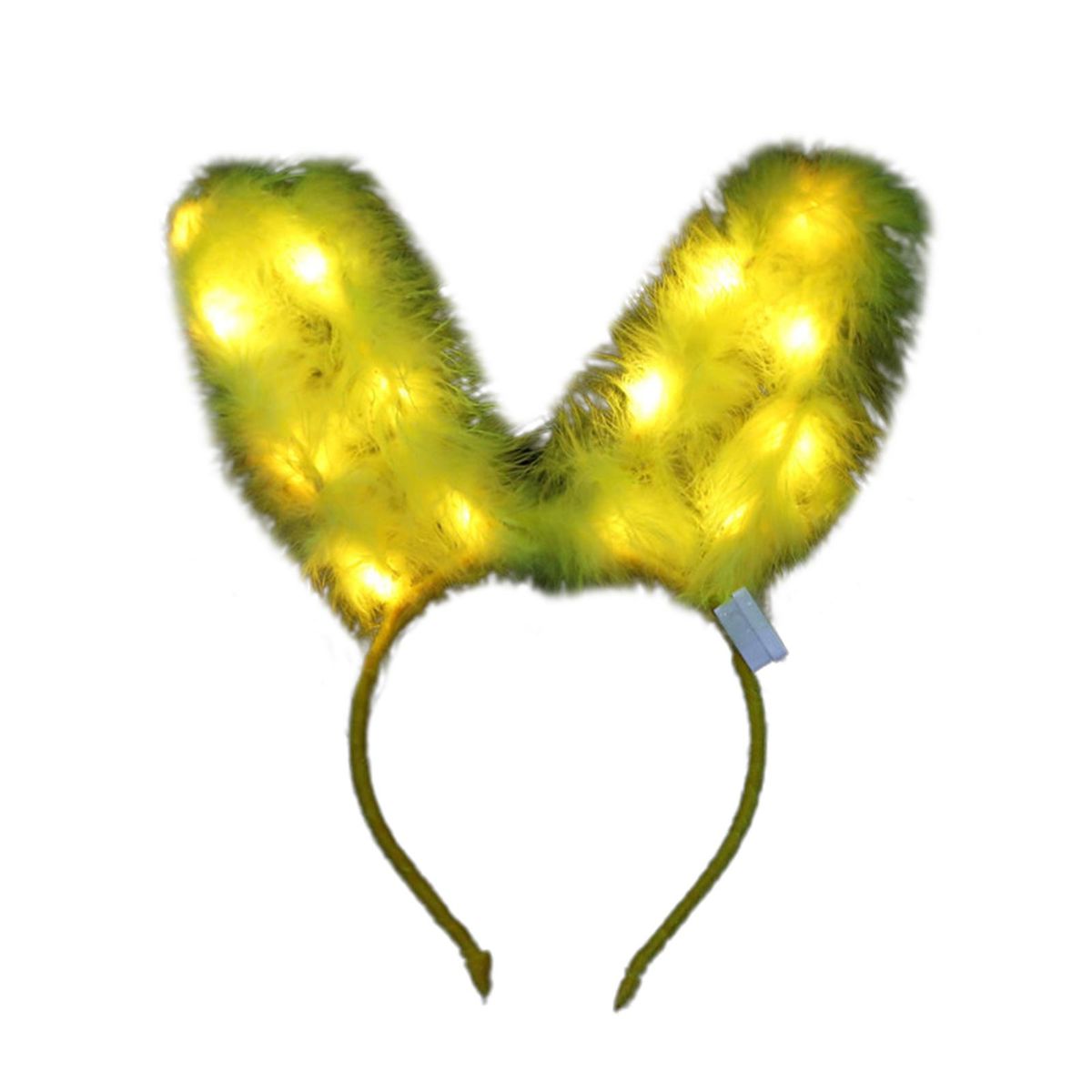 Glowing Headgear Feather Rabbit Ear Glowing Bunny Headband Yellow