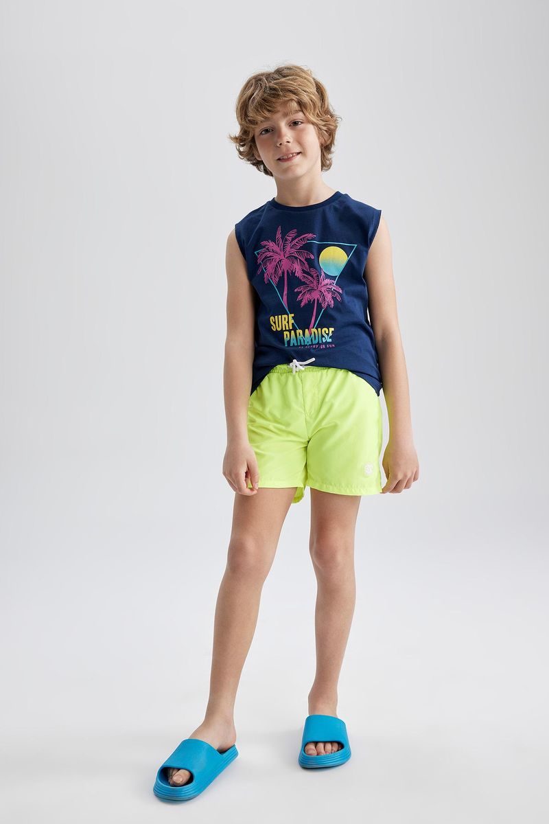 Boy Regular Fit Woven Swimming Short - Yellow