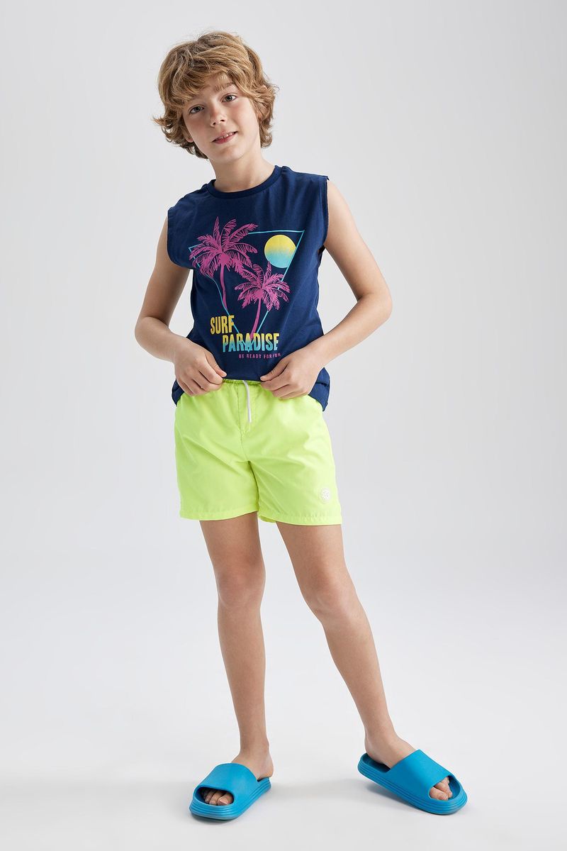 Boy Regular Fit Woven Swimming Short - Yellow